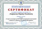 Сертификат об участии в семинаре. Оценщик Амерханов М.Р.